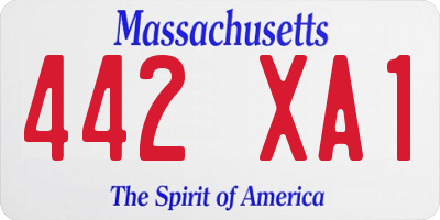 MA license plate 442XA1