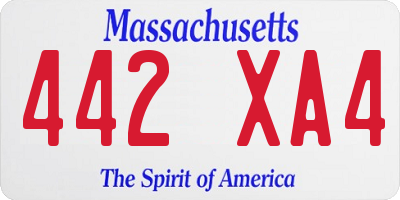 MA license plate 442XA4
