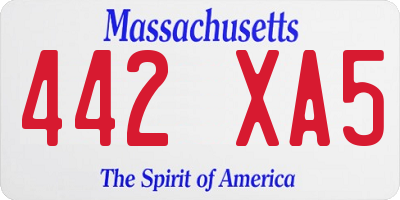 MA license plate 442XA5