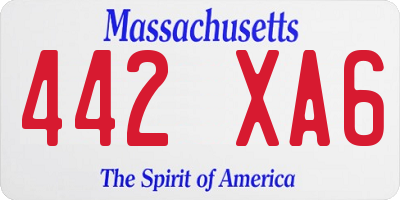 MA license plate 442XA6