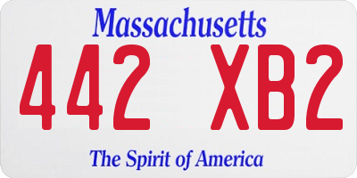 MA license plate 442XB2