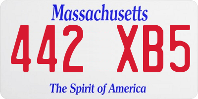 MA license plate 442XB5
