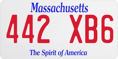 MA license plate 442XB6