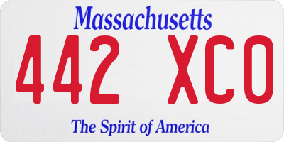 MA license plate 442XC0
