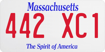 MA license plate 442XC1