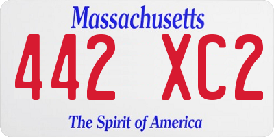 MA license plate 442XC2