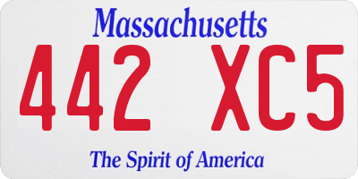MA license plate 442XC5