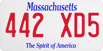 MA license plate 442XD5