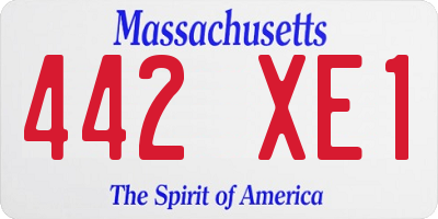 MA license plate 442XE1