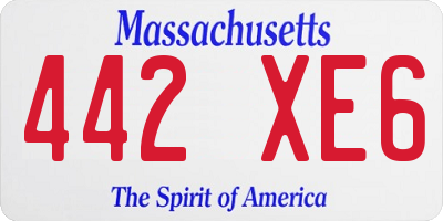 MA license plate 442XE6