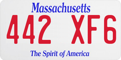 MA license plate 442XF6