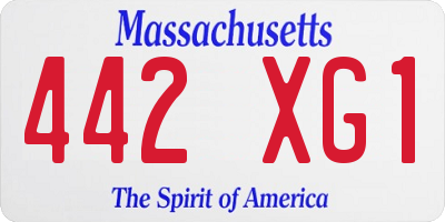 MA license plate 442XG1