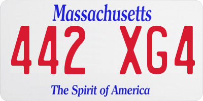 MA license plate 442XG4