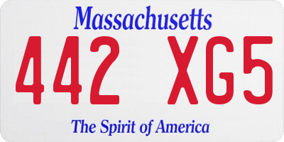 MA license plate 442XG5