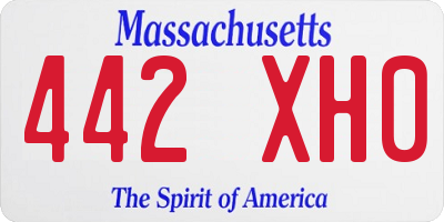MA license plate 442XH0