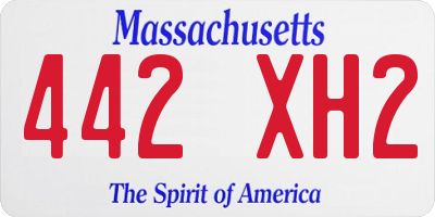 MA license plate 442XH2