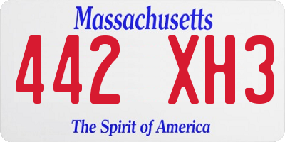 MA license plate 442XH3