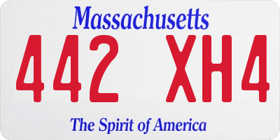 MA license plate 442XH4