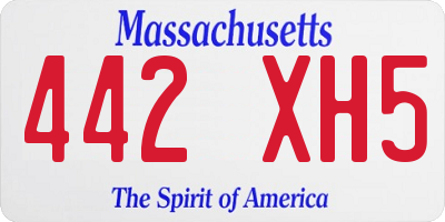 MA license plate 442XH5