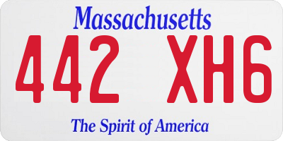 MA license plate 442XH6
