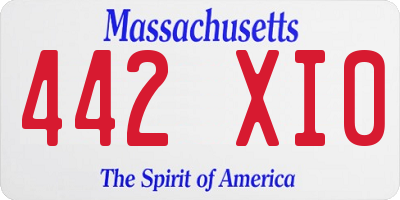 MA license plate 442XI0