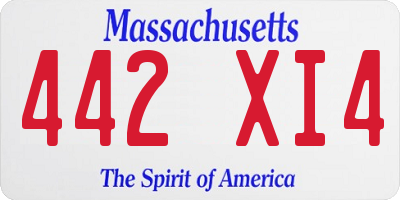 MA license plate 442XI4