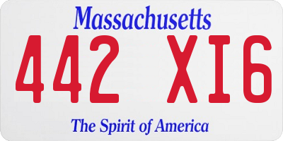 MA license plate 442XI6