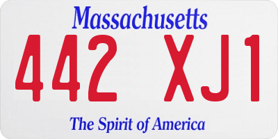 MA license plate 442XJ1