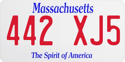 MA license plate 442XJ5