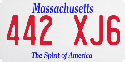 MA license plate 442XJ6