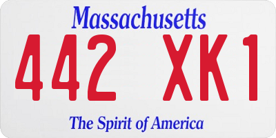 MA license plate 442XK1