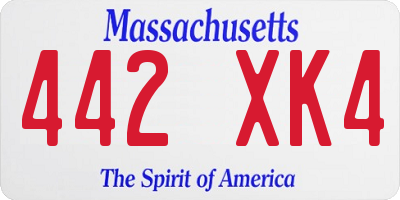 MA license plate 442XK4