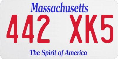 MA license plate 442XK5