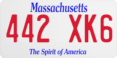 MA license plate 442XK6