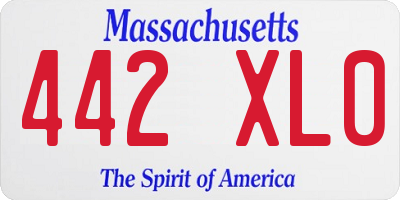 MA license plate 442XL0