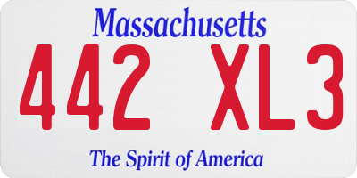 MA license plate 442XL3
