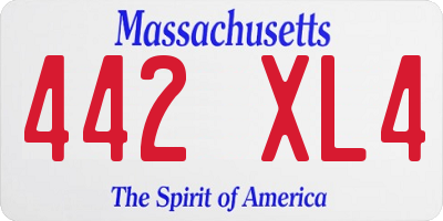 MA license plate 442XL4