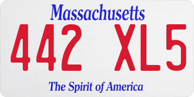 MA license plate 442XL5