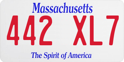 MA license plate 442XL7