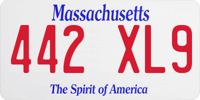 MA license plate 442XL9