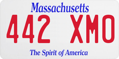 MA license plate 442XM0