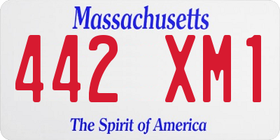 MA license plate 442XM1