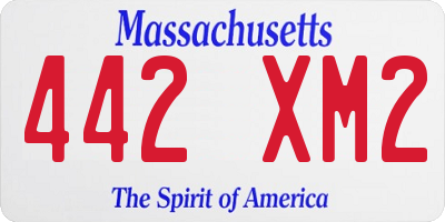 MA license plate 442XM2