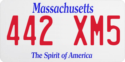 MA license plate 442XM5