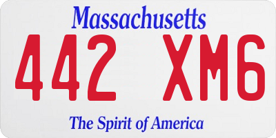 MA license plate 442XM6