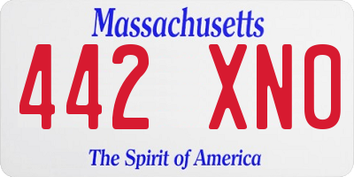MA license plate 442XN0