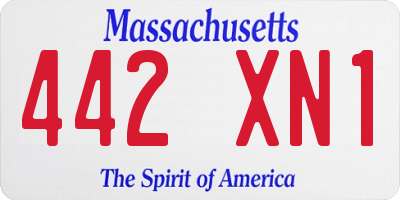 MA license plate 442XN1