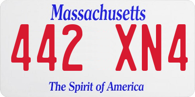 MA license plate 442XN4