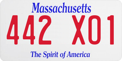MA license plate 442XO1