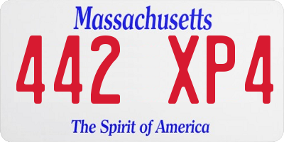 MA license plate 442XP4
